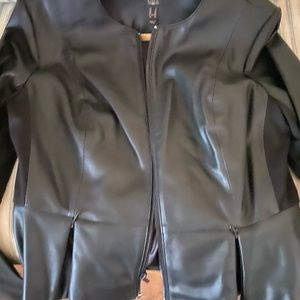 Faux Leather Peplum Jacket-Machine Washable!❤️